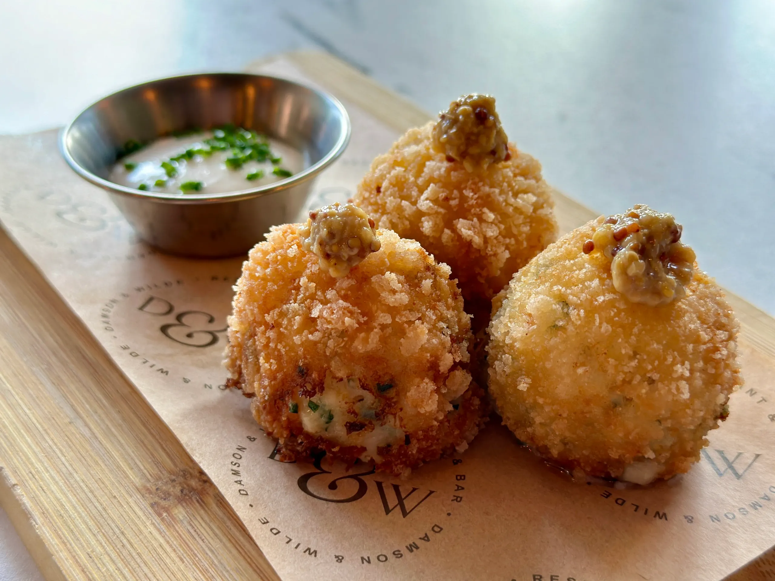 Arancini served at Damson & Wilde